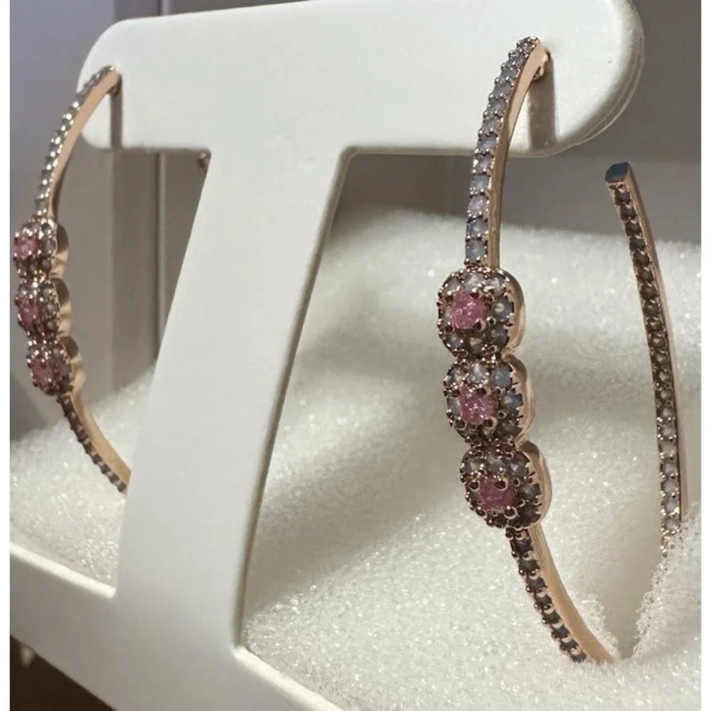 Bomb Party Simply Hoops RBP7130 Kori Hoop Chic Pink Ice Crystal Rose Gold